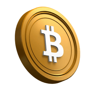 Pièce Bitcoin BTC penchée servant d’élément visuel dans la section d’accroche